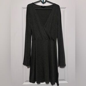 Olive Green Sweater Wrap Dress